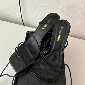 Black Strappy wedges